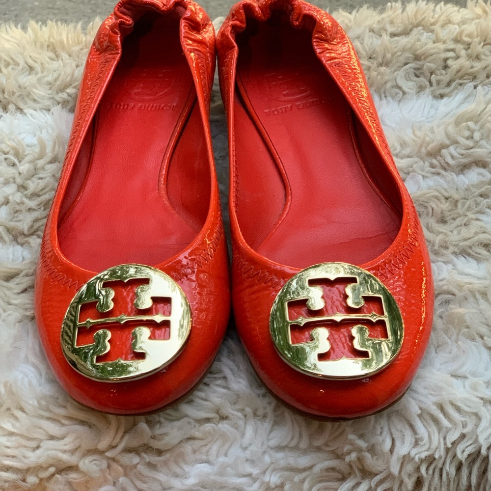 Like NEW Tory Burch size 5 orange ballet flats
